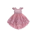 thumbnail image 1 of Bagilaanoe Little Girls Formal Dress Flying Sleeve A-line Princess Dresses 1T 2T 3T 4T 5T 6T 7T Kids Evening Tulle Dress for Wedding Birthday Party Gown, 1 of 9