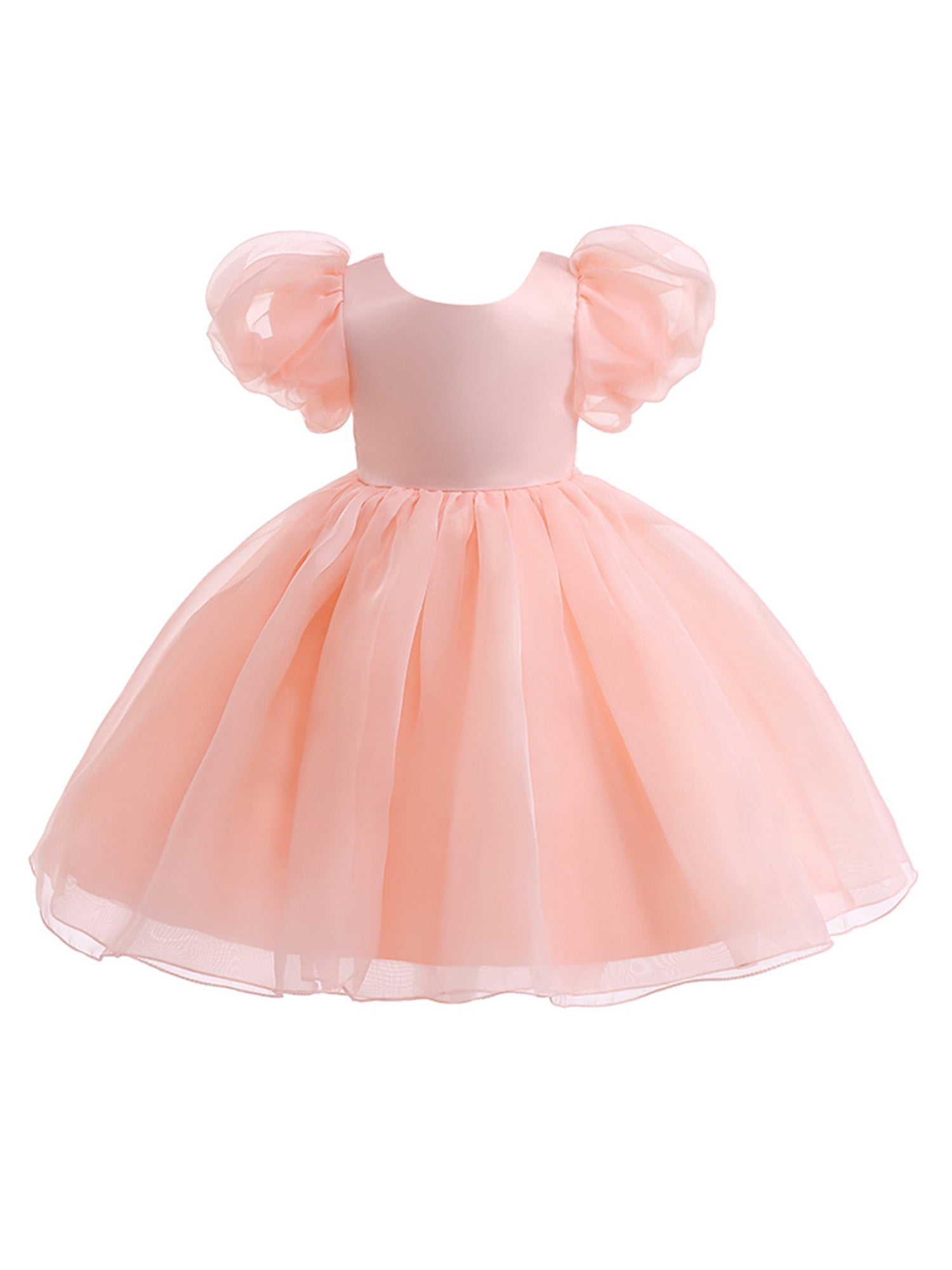 Bagilaanoe Little Girls Formal Dress Puff Sleeve A line Princess