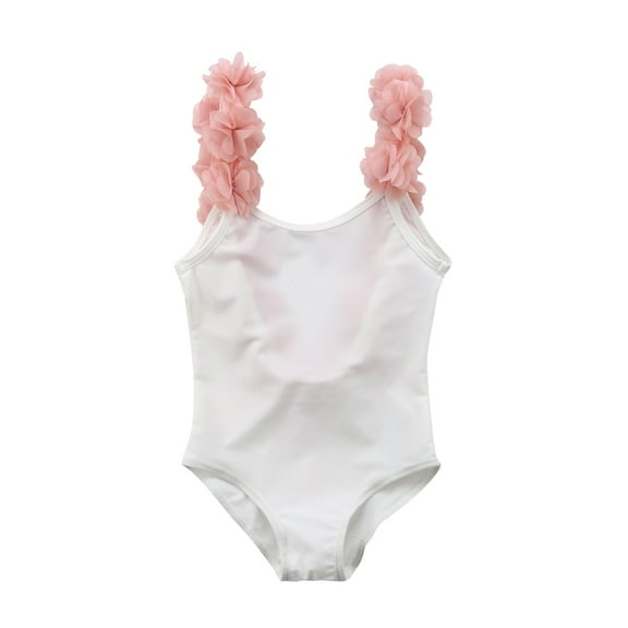 Bagilaanoe Little Girls One-Piece Swimsuit Backless Sleeveless Ruffled Bikini 2T 3T 4T 5T 6T 7T Kids Swimwear Bathing Suit