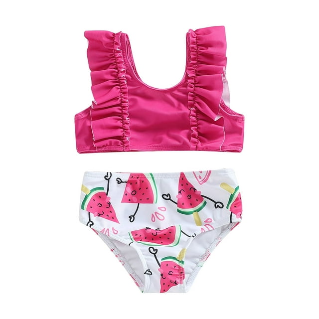 Bagilaanoe Little Girls Swimsuits 3 Piece Bikinis Set Sleeveless ...