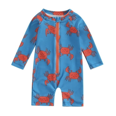 Bagilaanoe Long Sleeve Zipper Rashguard One-Piece Swimsuit (Boy’s, Sizes 3M-3T)