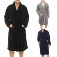 thumbnail image 1 of Bagilaanoe Men's Long Sleepwear Robes Shawl Collar Coral Fleece Bathrobe Spa Pajamas, 1 of 5
