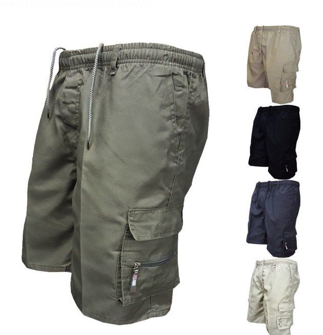 Mens Casual Cargo Shorts Elasticated Waist Half Pant Work