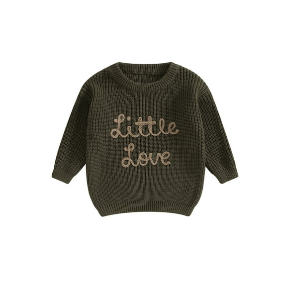 Bagilaanoe New Baby Girl Boy Knitted Sweater Long Sleeve Letters Pullover 3M 6M 9M 12M 18M Infant Warm Jumpers Tops Fall Loose Knitwear