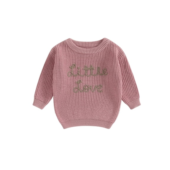 Bagilaanoe New Baby Girl Boy Knitted Sweater Long Sleeve Letters Pullover 3M 6M 9M 12M 18M Infant Warm Jumpers Tops Fall Loose Knitwear