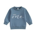 thumbnail image 1 of Bagilaanoe Newborn Baby Boy Casual Sweatshirt Long Sleeve Letter Embroidery Pullover 6M 12M 18M Infant Loose Tee Tops, 1 of 7
