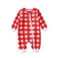 thumbnail image 1 of Bagilaanoe Newborn Baby Boy Girl Christmas Jumpsuit Print Zip-Up Long Sleeve Bodysuit 3M 6M 12M 18M Infant One Piece Romper, 1 of 9