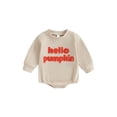 thumbnail image 1 of Bagilaanoe Newborn Baby Boy Girl Clothes Romper Sweatshirt Long Sleeve Bodysuits Letter Embroidery Pullover 3M 6M 12M 18M Infant Casual Tee Tops, 1 of 8