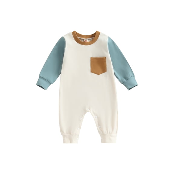 Bagilaanoe Newborn Baby Boy Girl Jumpsuits Contrast Color Long Sleeve Bodysuits 3M 6M 12M 18M 24M Infant Casual One Piece Rompers