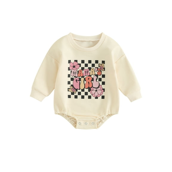 Bagilaanoe Newborn Baby Boy Girl Oversized Romper Sweatshirt Long Sleeve Bodysuits Letter Print Pullover 3M 6M 12M 18M 24M Infant Casual Tee Tops
