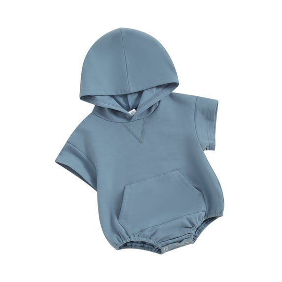 Bagilaanoe Newborn Baby Boy Girl Rompers Short Sleeve Hood Bodysuits 3M 6M 12M 18M Infant Summer One Piece Jumpsuit