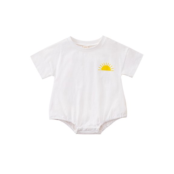 Bagilaanoe Newborn Baby Boy Girl Rompers Sun Print Short Sleeve Bodysuit 3M 6M 12M 18M Infant Summer One Piece Jumpsuit