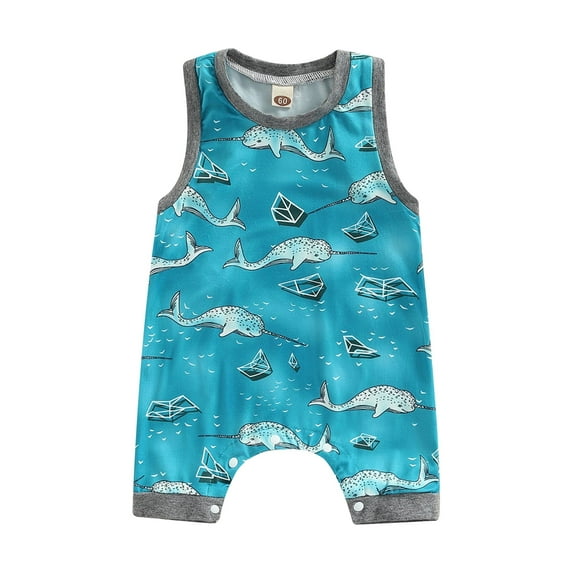 Bagilaanoe Newborn Baby Boy Girl Sleeveless Jumpsuit 3M 6M 12M 18M Animals Print Romper Snap Crotch Loose Fit Bodysuit