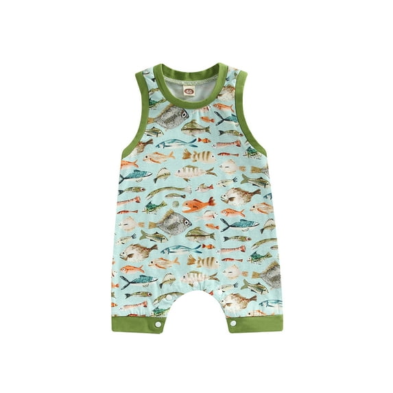 Bagilaanoe Newborn Baby Boy Girl Sleeveless Jumpsuit 3M 6M 12M 18M Animals Print Romper Snap Crotch Loose Fit Bodysuit