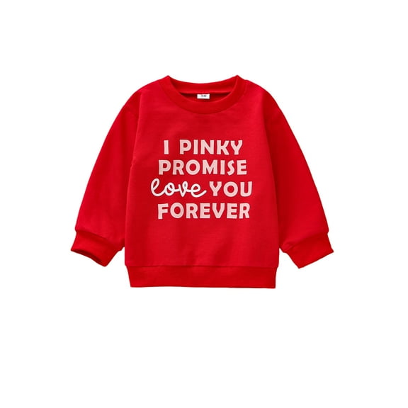 Bagilaanoe Newborn Baby Boy Girl Valentine's Day Sweatshirt Letter Print Long Sleeve Pullover  6M 12M 18M 24M Infant Loose Tee Tops