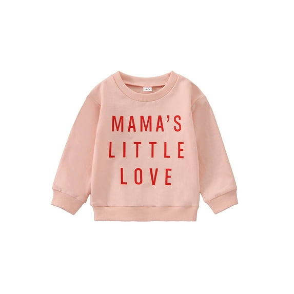 Bagilaanoe Newborn Baby Boy Girl Valentine's Day Sweatshirt Letter Print Long Sleeve Pullover 6M 12M 18M 24M Infant Loose Tee Tops