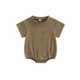 thumbnail image 1 of Bagilaanoe Newborn Baby Boy Girls Rompers Short Sleeve Bodysuits 6M 12M 18M 24M Infant Casual One Piece Short Jumpsuit, 1 of 8