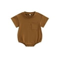 thumbnail image 1 of Bagilaanoe Newborn Baby Boy Girls Rompers Short Sleeve Bodysuits 6M 12M 18M 24M Infant Casual One Piece Short Jumpsuit, 1 of 8