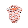 thumbnail image 1 of Bagilaanoe Newborn Baby Boy Halloween Rompers Print Short Sleeve Bodysuits 3M 6M 9M 12M 18M Infant Casual One Piece Short Jumpsuit, 1 of 6