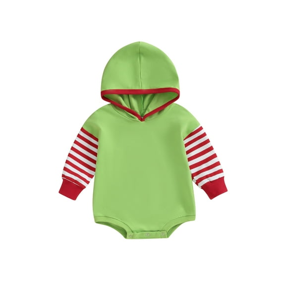 Bagilaanoe Newborn Baby Boy Hooded Romper Sweatshirt Long Sleeve Bodysuits Striped Print Pullover 3M 6M 12M 18M Infant Casual Tee Tops