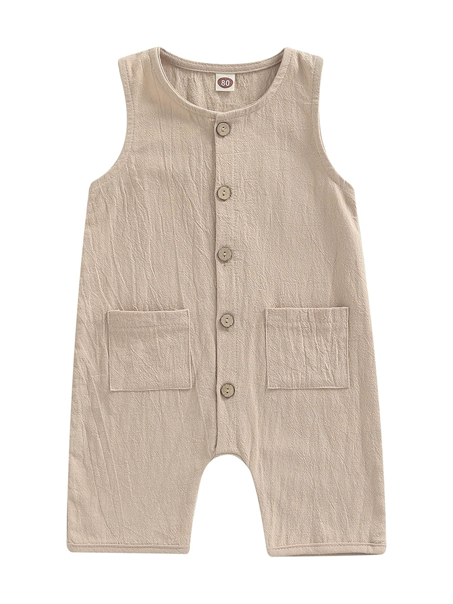 Bagilaanoe Cute Newborn Baby Boy's Sleeveless Button Down One Piece ...