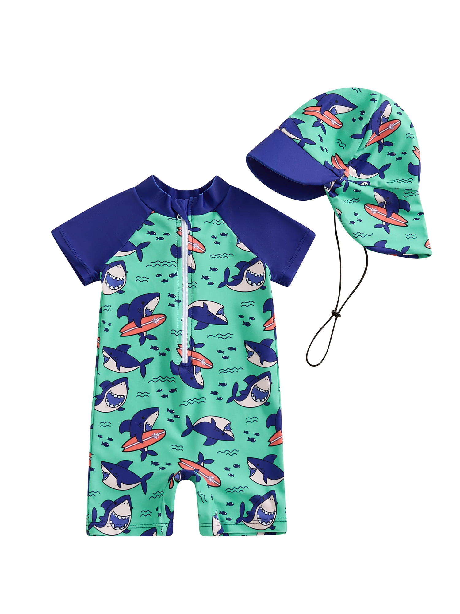 Bagilaanoe Newborn Baby Boy One-Piece Swimsuit Print Short Sleeve