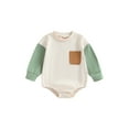 thumbnail image 1 of Bagilaanoe Newborn Baby Boy Oversized Romper Sweatshirt Long Sleeve Bodysuit Contrast Color Pullover 3M 6M 12M 18M 24M Infant Casual Tee Tops, 1 of 8