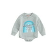 thumbnail image 1 of Bagilaanoe Newborn Baby Boy Oversized Romper Sweatshirt Long Sleeve Bodysuit Letter Print Pullover 3M 6M 12M 18M 24M Infant Casual Tee Tops, 1 of 9