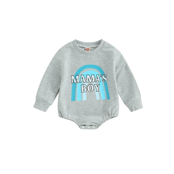 Bagilaanoe Newborn Baby Boy Oversized Romper Sweatshirt Long Sleeve Bodysuit Letter Print Pullover 3M 6M 12M 18M 24M Infant Casual Tee Tops