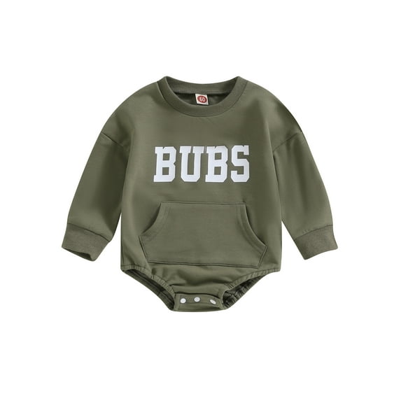 Bagilaanoe Newborn Baby Boy Oversized Romper Sweatshirt Long Sleeve Bodysuit Letter Print Pullover 3M 6M 12M 18M 24M Infant Casual Tee Tops