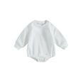 thumbnail image 1 of Bagilaanoe Newborn Baby Boy Oversized Romper Sweatshirt Long Sleeve Bodysuit Letter Print Pullover 3M 6M 12M 18M Infant Casual Tee Tops, 1 of 9