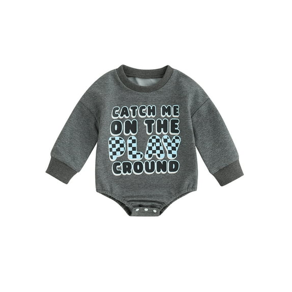 Bagilaanoe Newborn Baby Boy Oversized Romper Sweatshirt Long Sleeve Bodysuit Letter Print Pullover 3M 6M 9M 12M 18M Infant Casual Tee Tops
