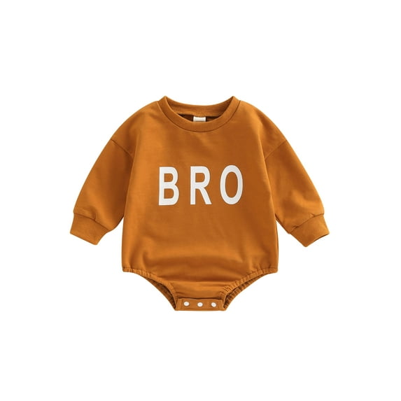 Bagilaanoe Newborn Baby Boy Oversized Romper Sweatshirt Long Sleeve Bodysuit Letter Print Pullover 6M 12M 18M 24M Fall Tops Tee