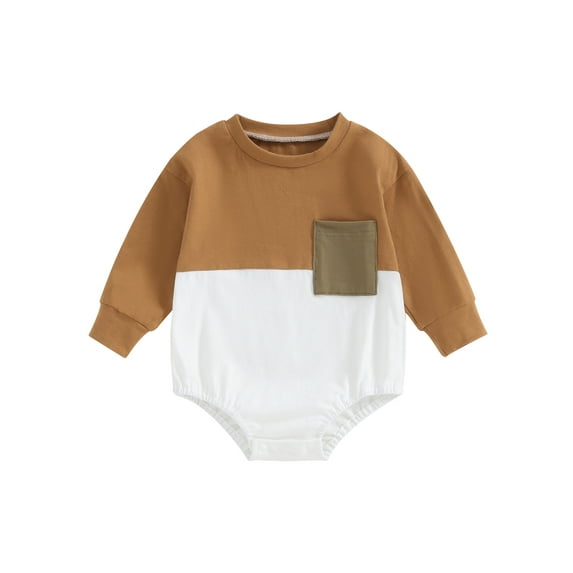 Bagilaanoe Newborn Baby Boy Oversized Romper Sweatshirt Long Sleeve Bodysuits Contrast Color Pullover 3M 6M 12M 18M 24M Infant Casual Tee Tops