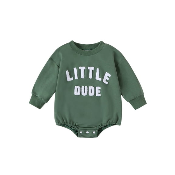 Bagilaanoe Newborn Baby Boy Oversized Romper Sweatshirt Long Sleeve Bodysuits Letter Print Pullover 3M 6M 12M 18M Infant Casual Tee Tops