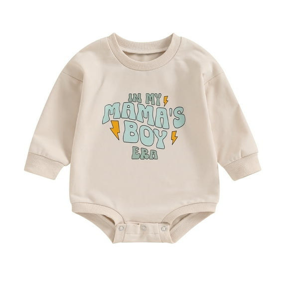 Bagilaanoe Newborn Baby Boy Oversized Romper Sweatshirt Long Sleeve Bodysuits Letter Print Pullover 3M 6M 12M 18M Infant Casual Tee Tops