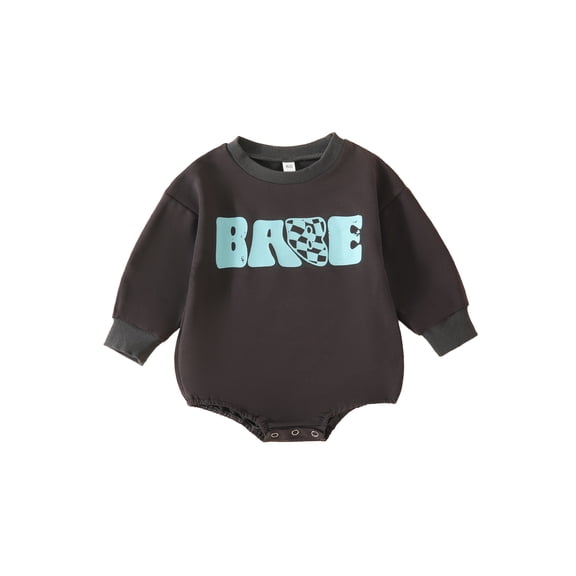 Bagilaanoe Newborn Baby Boy Oversized Romper Sweatshirt Long Sleeve Bodysuits Letter Print Pullover 6M 12M 18M 24M Infant Casual Tee Tops