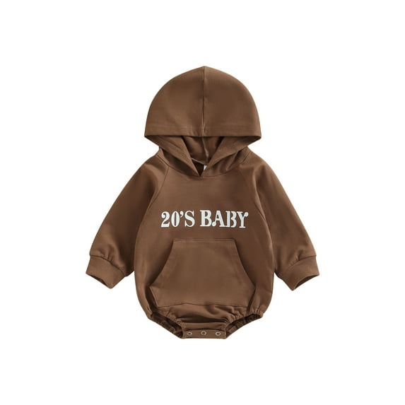 Bagilaanoe Newborn Baby Boy Oversized Romper Sweatshirt Long Sleeve Hooded Bodysuit Letter Print Pullover 6M 12M 18M 24M Infant Casual Tee Tops