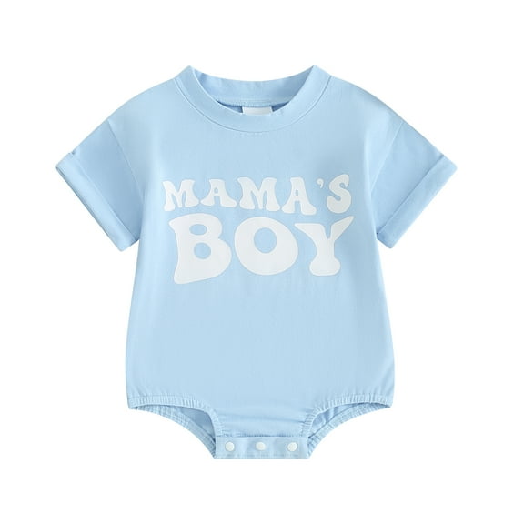 Bagilaanoe Newborn Baby Boy Rompers Letter Print Short Sleeve Bodysuits 3M 6M 12M 18M Infant Casual One Piece Short Jumpsuit