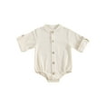 thumbnail image 1 of Bagilaanoe Newborn Baby Boy Rompers Long Sleeve Bodysuits 3M 6M 12M 18M Infant Casual One Piece Short Jumpsuit, 1 of 6