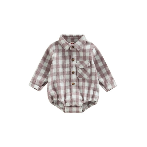 Bagilaanoe Newborn Baby Boy Rompers Shirt Plaid Print Long Sleeve Bodysuits 6M 12M 18M 24M Infant Casual One Piece Short Jumpsuit