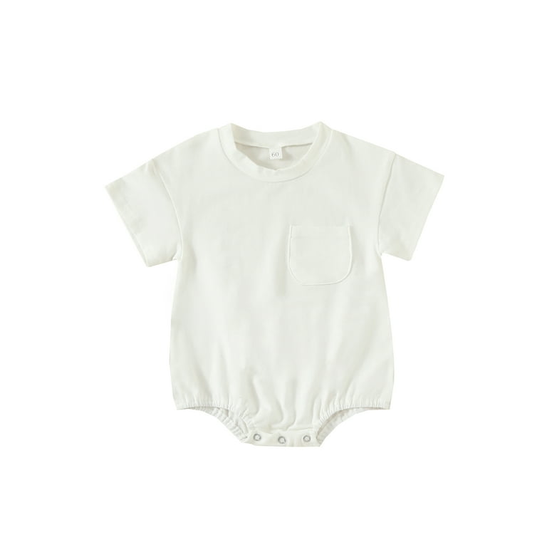 Bagilaanoe Newborn Baby Boy Rompers Short Sleeve Bodysuits 6M 12M