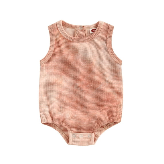 Bagilaanoe Newborn Baby Boy Rompers Tie-dye Print Sleeveless Bodysuits 3M 6M 12M 18M 24M Infant Casual One Piece Short Jumpsuit