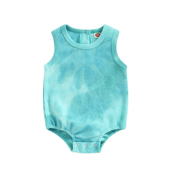 Bagilaanoe Newborn Baby Boy Rompers Tie-dye Print Sleeveless Bodysuits 3M 6M 12M 18M 24M Infant Casual One Piece Short Jumpsuit