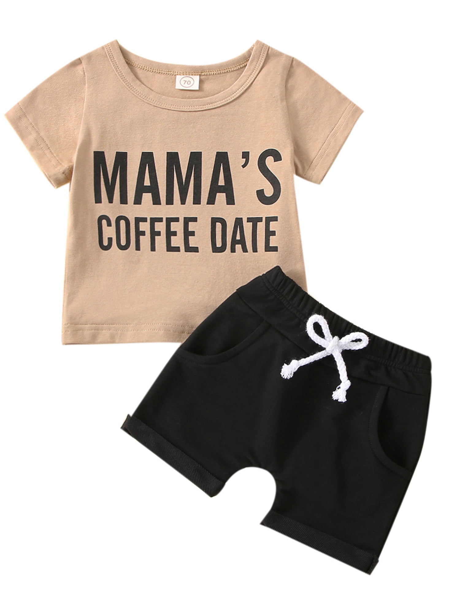 Bagilaanoe Newborn Baby Boy Short Pants Outfits Short Sleeve I LOVE MY