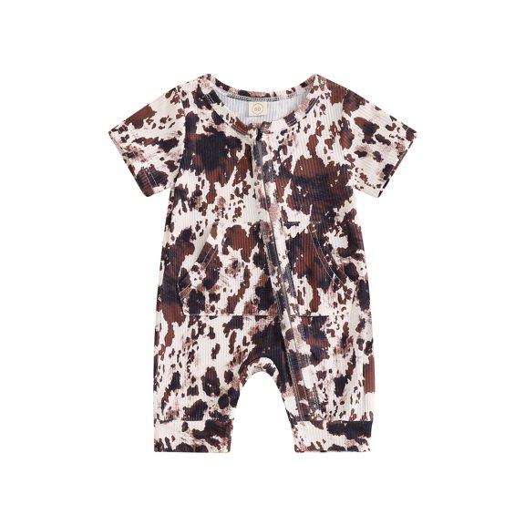 Bagilaanoe Newborn Baby Boy Summer One-pieces Print Short Sleeve Jumpsuit 3M 6M 12M 18M Infant Romper Casual Clothing
