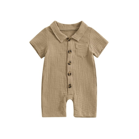 Bagilaanoe Newborn Baby Boy Summer One-pieces Short Sleeve Jumpsuit 3M 6M 12M 18M 24M Infant Romper Casual Clothing