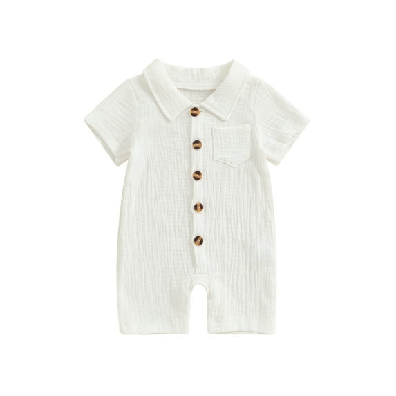 Bagilaanoe Newborn Baby Boy Summer One-pieces Short Sleeve Jumpsuit 3M 6M 12M 18M 24M Infant Romper Casual Clothing