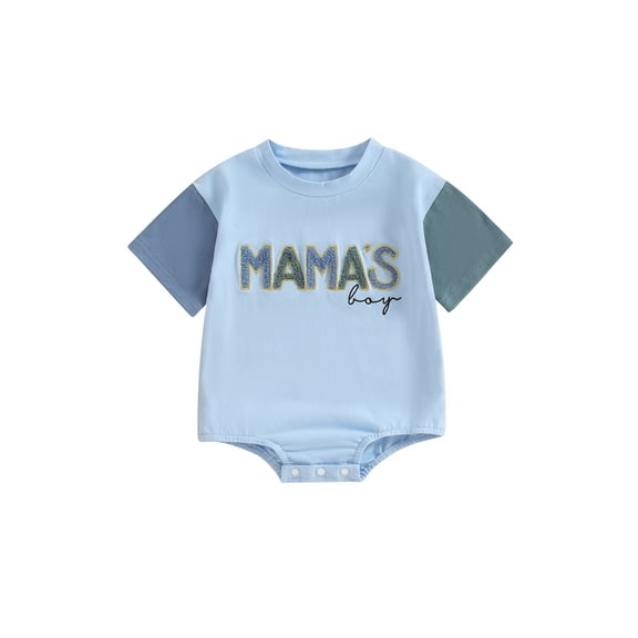 Bagilaanoe Newborn Baby Boy Summer Rompers Letter Embroidery Short Sleeve Bodysuits 3M 6M 12M 18M Infant Casual One Piece Short Jumpsuit