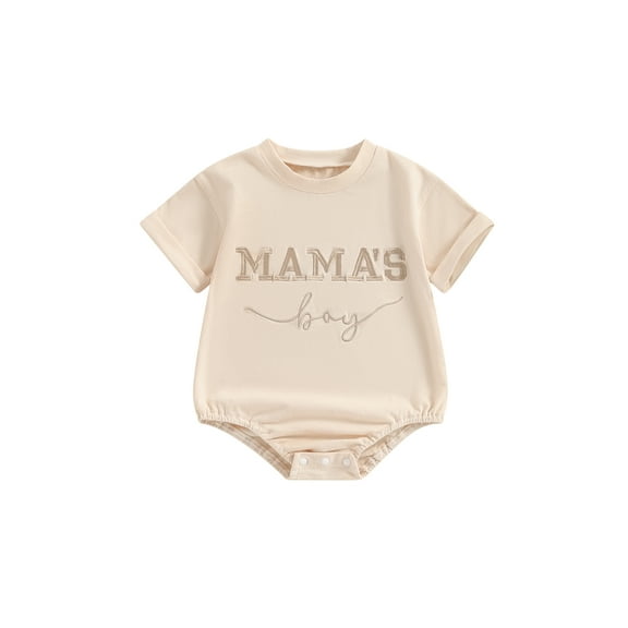 Bagilaanoe Newborn Baby Boy Summer Rompers Letter Embroidery Short Sleeve Bodysuits 3M 6M 12M 18M Infant Casual One Piece Short Jumpsuit